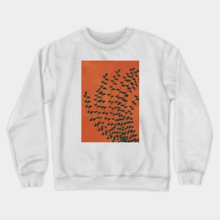 Boho Terracotta, Orange, Fern Plant Crewneck Sweatshirt